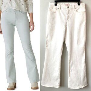 NWT Lucky Brand Stevie High Rise Flared Jeans Size 14 / 32R White Stretch‎ Retro